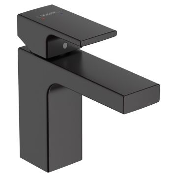 Baterie stativa lavoar Hansgrohe Vernis Shape cu ventil Negru Mat