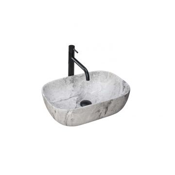 Lavoar cu efect de piatra pe blat REA Livia Stone 47 cm Mat