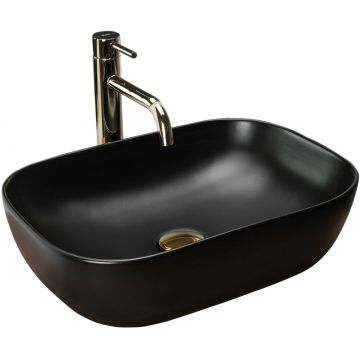 Lavoar pe blat, ceramic, Rea Belinda, 46 cm, negru mat