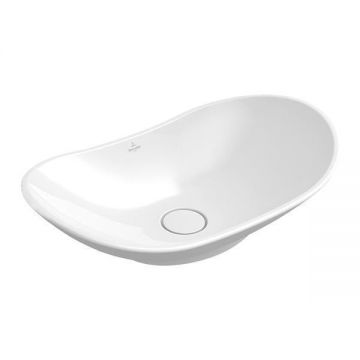 Lavoar pe blat Villeroy & Boch, My Nature, oval, 61 cm, alb alpin