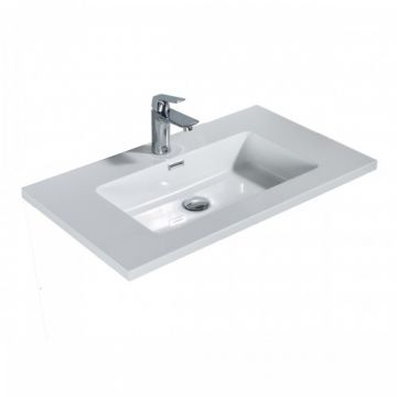 Lavoar incastrat Wellis Monaco 80 cm, alb lucios - Dimensiune 80 cm