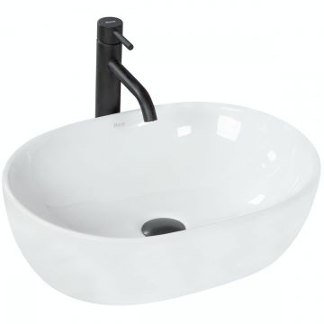 Lavoar pe blat ceramic Rea Amelia , 48 cm, alb