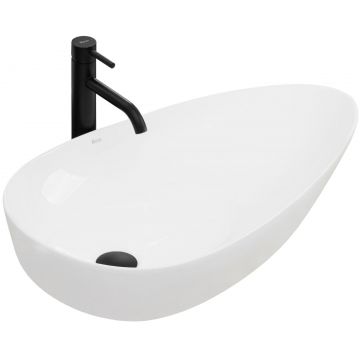 Lavoar pe blat ceramic Rea Greta , 77x42.5 cm,  alb