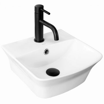 Lavoar pe blat ceramic Rea Selma , 34 cm, alb