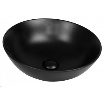 Lavoar pe blat Fluminia, Sexy-Black, rotund, negru mat