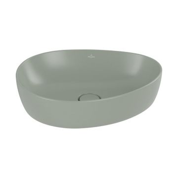 Lavoar pe blat, Villeroy & Boch, Antao, asimetric, 51 cm, verde mat