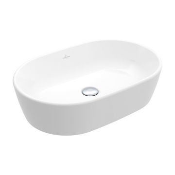 Lavoar pe blat, Villeroy & Boch, Architectura, oval, 60 cm, cu preaplin, alb