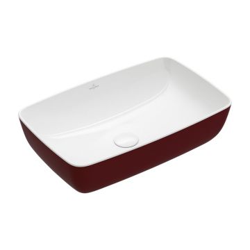 Lavoar pe blat, Villeroy & Boch, Artis, dreptunghiular, 58 x 38,5 cm, bordeaux