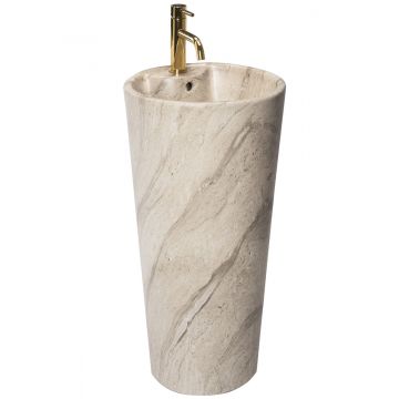 Lavoar stativ ceramic Rea Blanka, 40 cm, imitație piatră