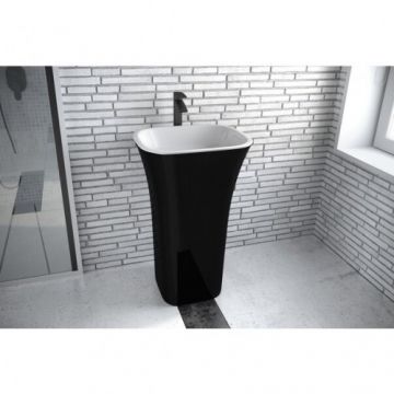 Lavoar freestanding Besco Assos, 50x40 cm negru-alb - Dimensiune 50cm