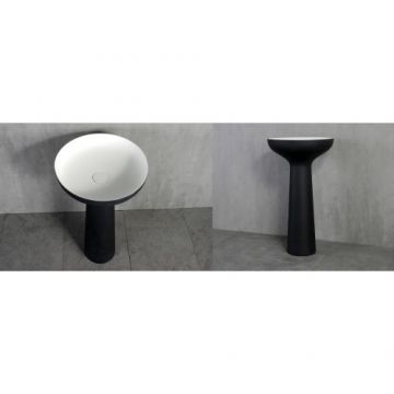 Lavoar freestanding Wellis Pillar Black, 50 cm - Dimensiune 50 cm