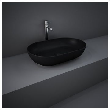 Lavoar pe blat Rak Ceramics Feeling oval negru, 55x35 cm - Dimensiune 55x35 cm