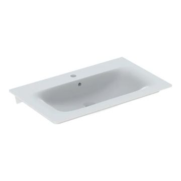 Lavoar pentru mobilier Geberit, Selnova Square 80cm, dreptunghiular, orificiu baterie și preaplin, alb, 500.995.00.1