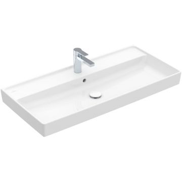 Lavoar pentru mobilier Villeroy & Boch, Collaro 100 cm, TitanCeram cu orificiu pentru baterie și preaplin, alb alpin, 4A33A501