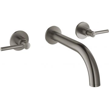 Baterie lavoar Grohe Atrio S din 3 elemente 180mm de perete necesita corp ingropat brushed hard graphite