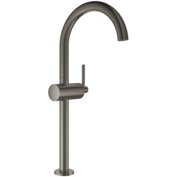 Baterie lavoar Grohe Atrio XL  pentru lavoare tip bol  ventil click-clack  brushed hard graphite