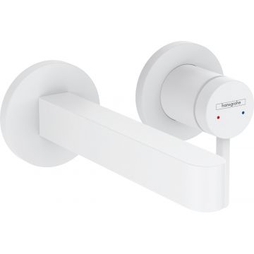 Baterie lavoar Hansgrohe Finoris cu pipa 168mm  montaj incastrat  necesita corp ingropat  alb mat