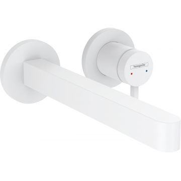 Baterie lavoar Hansgrohe Finoris cu pipa 228mm  montaj incastrat  necesita corp ingropat  alb mat