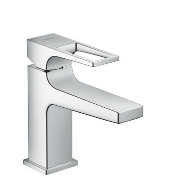 Baterie lavoar Hansgrohe Metropol 100  ventil push-open cu levier decupat  pipa 127 mm