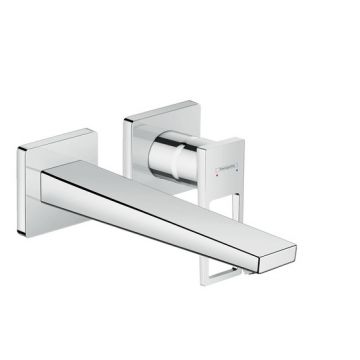 Baterie lavoar Hansgrohe Metropol de perete pipa 225mm fara ventil cu levier decupat necesita corp incastrat