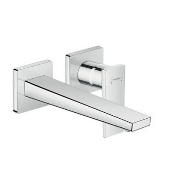 Baterie lavoar Hansgrohe Metropol de perete  pipa 225mm  fara ventil  necesita corp incastrat  crom