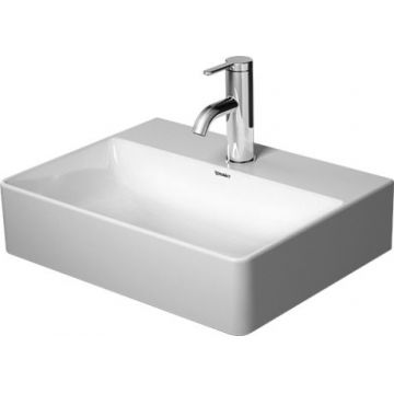 Lavoar Duravit DuraSquare 45x35 cm  fara preaplin  cu capac ceramic pentru ventil inclus si finisaj suplimentar