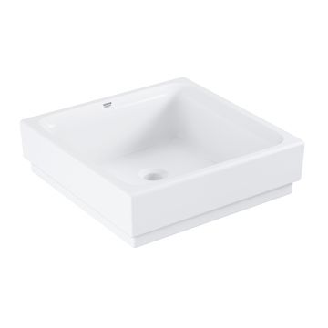 Lavoar tip bol Grohe Cube Ceramic 40cm  fara orificiu baterie  PureGuard  alb