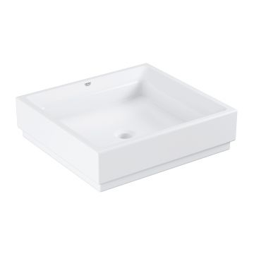 Lavoar tip bol Grohe Cube Ceramic 50cm  fara orificiu baterie  PureGuard  alb