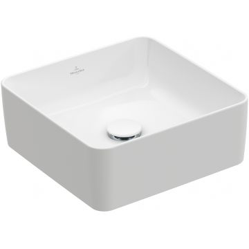 Lavoar tip bol Villeroy & Boch Collaro 38x38cm patrat  fara orificiu baterie  fara preaplin  alb