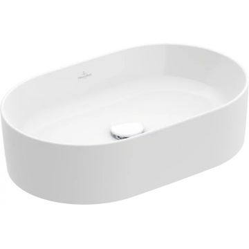 Lavoar tip bol Villeroy & Boch Collaro CeramicPlus 56x36cm oval  fara orificiu baterie  fara preaplin  alb  alb Alpin