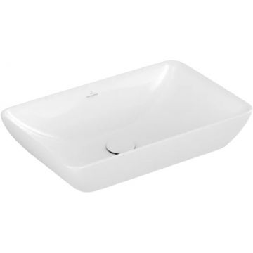 Lavoar tip bol Villeroy & Boch Venticello CeramicPlus 55x36cm  cu preaplin  montare pe blat  alb Alpin