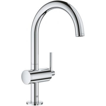 Baterie lavoar Grohe Atrio L cu pipa inalta  ventil click-clack  crom