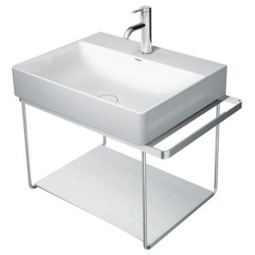 Consola metalica suspendata pentru lavoar Duravit DuraSquare 665x451mm  cu port-prosop reversibil  fara raft  crom