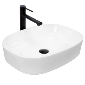 Lavoar ceramic pe blat Rea Angie, 52 cm, alb