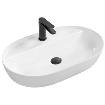 Lavoar ceramic pe blat Rea Aura, 60.5 cm, alb