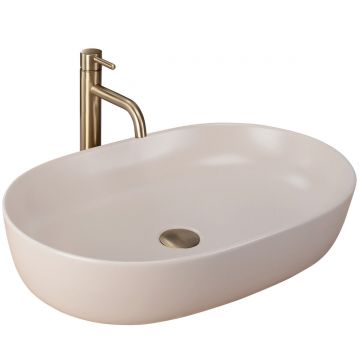 Lavoar ceramic pe blat Rea Cleo, 60.5 cm, bej