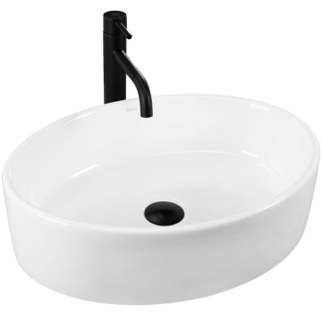 Lavoar ceramic pe blat Rea Fonda, 50 cm, alb