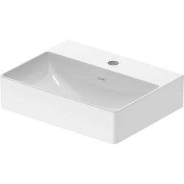 Lavoar Duravit DuraSquare 45x35 cm fara preaplin WonderGliss cu capac ceramic pentru ventil inclus si finisaj suplimentar