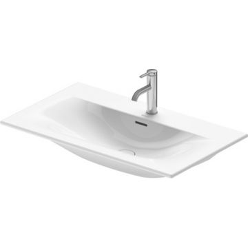 Lavoar Duravit Viu 83x49cm  cu capac ceramic si ventil push-open inclus  finisaj suplimentar