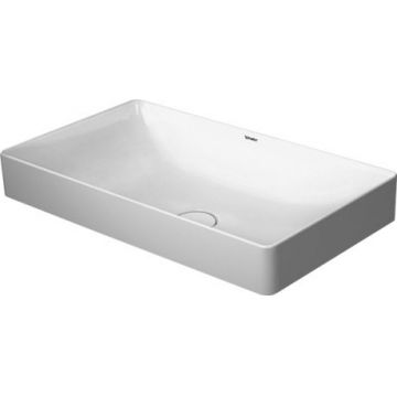 Lavoar tip bol Duravit DuraSquare 60x34.5 cm fara preaplin capac ceramic pentru ventil inclus