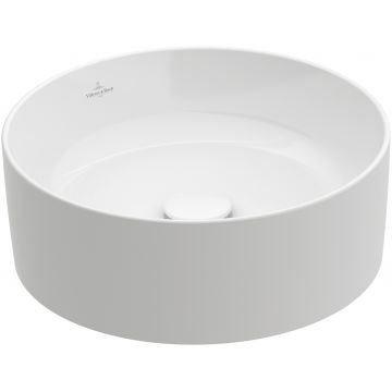 Lavoar tip bol Villeroy & Boch Collaro 40cm rotund fara orificiu baterie fara preaplin alb