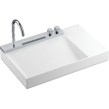 Lavoar asimetric cu baterie termostatata incorporata Hansgrohe Avalegra AquaUnit 78x47.5x10cm  orientare dreapta  crom Lavoar asimetric cu baterie termostatata incorporata Hansgrohe Avalegra AquaUnit 78x47.5x10cm  orientare dreapta  crom