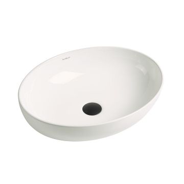 Lavoar de baie Almeira, pe blat, oval, din ceramica sanitara, 52 cm, alb mat, Elysium Lavoar de baie Almeira, pe blat, oval, din ceramica sanitara, 52 cm, alb mat, Elysium