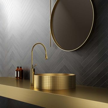 Lavoar de baie Ardessa, pe blat, rotund, din otel inoxidabil, 40 cm, auriu, Elysium Lavoar de baie Ardessa, pe blat, rotund, din otel inoxidabil, 40 cm, auriu, Elysium