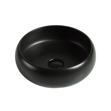 Lavoar de baie Calais, pe blat, rotund, din ceramica sanitara, 36 cm, negru mat, Elysium Lavoar de baie Calais, pe blat, rotund, din ceramica sanitara, 36 cm, negru mat, Elysium