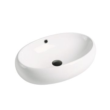 Lavoar de baie Granada, pe blat, oval, din ceramica sanitara, 60 cm, alb lucios, Elysium Lavoar de baie Granada, pe blat, oval, din ceramica sanitara, 60 cm, alb lucios, Elysium