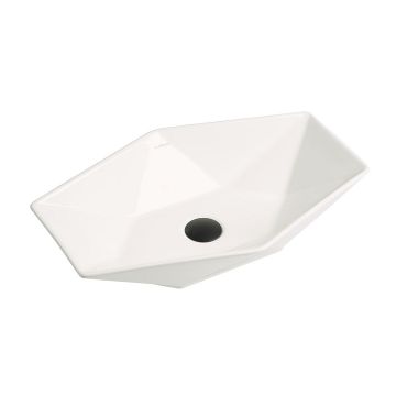 Lavoar de baie Imuran, pe blat, hexagonal, din ceramica sanitara, 56.5 cm, alb lucios, Elysium Lavoar de baie Imuran, pe blat, hexagonal, din ceramica sanitara, 56.5 cm, alb lucios, Elysium