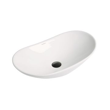 Lavoar de baie Lleida, pe blat, oval, din ceramica sanitara, 61.5 cm, alb lucios, Elysium Lavoar de baie Lleida, pe blat, oval, din ceramica sanitara, 61.5 cm, alb lucios, Elysium