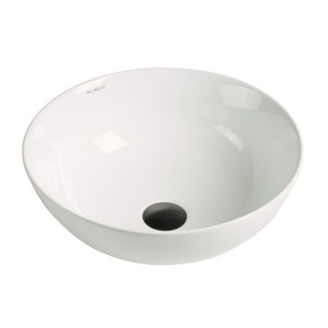 Lavoar de baie Loire, pe blat, rotund, din ceramica sanitara, 41.5 cm, alb lucios, Elysium Lavoar de baie Loire, pe blat, rotund, din ceramica sanitara, 41.5 cm, alb lucios, Elysium