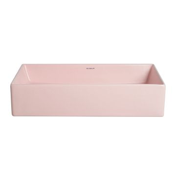 Lavoar de baie Solana, pe blat, dreptunghiular, din ceramica sanitara, 51 cm, roz mat, Elysium Lavoar de baie Solana, pe blat, dreptunghiular, din ceramica sanitara, 51 cm, roz mat, Elysium